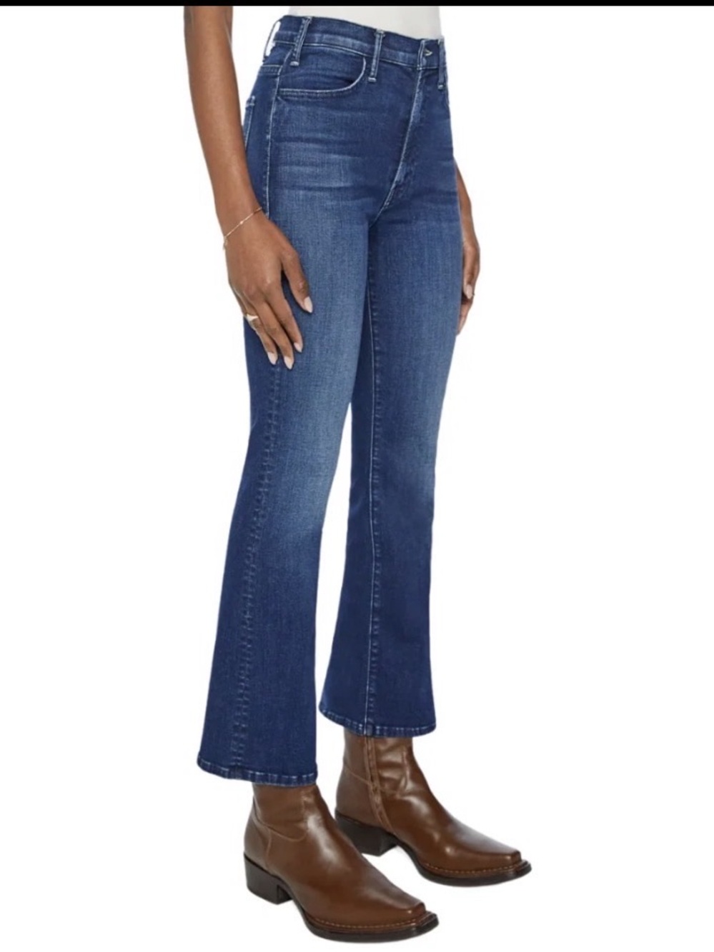MOTHER The Hustler Ankle Jeans Womens 25 Heirloom High Rise Flare 1307-104